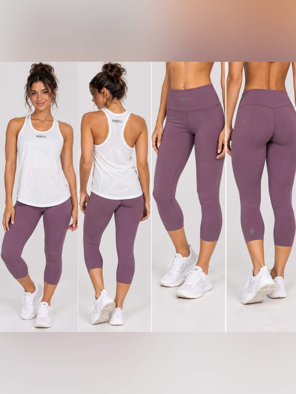 NOBULL Women’s 2-Piece Workout Bundle Size M 💜🤍 NWT Tank + Leggings • MSRP $126